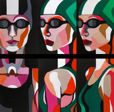 Original Art Deco People Paintings by Diana IORDANIDOU