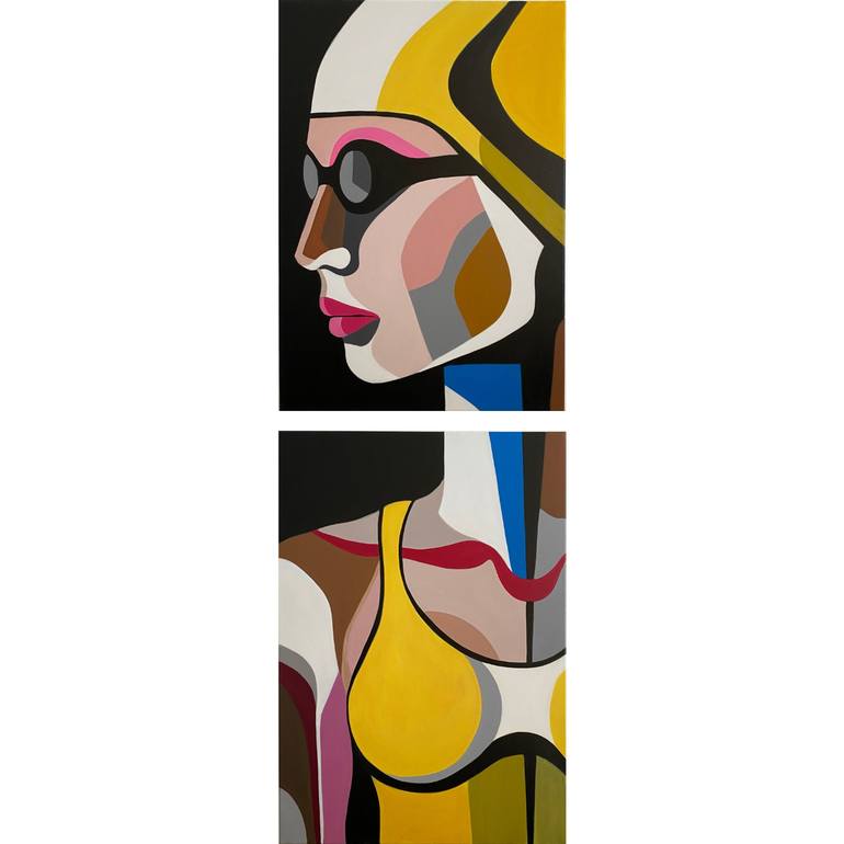 Original Art Deco People Painting by Diana IORDANIDOU