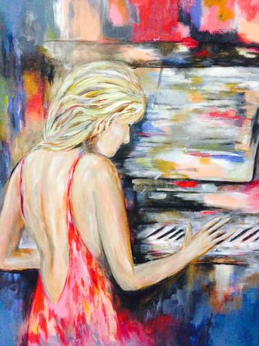 Lady in Red playing Piano thumb