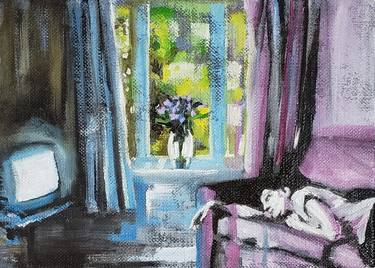 Original Expressionism Interiors Paintings by Victoria Smith