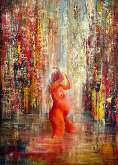 Original Abstract Expressionism Body Mixed Media by Melanie Meyer