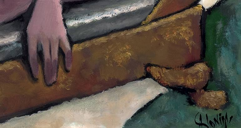 Original Art Deco Nude Painting by Anya Slonim
