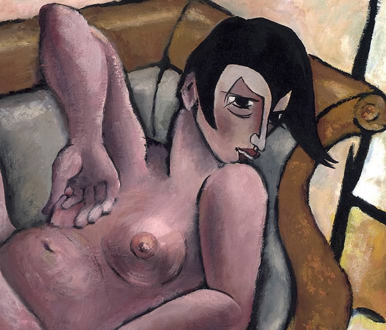 Original Art Deco Nude Painting by Anya Slonim