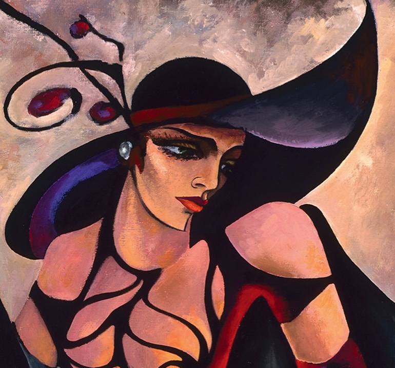 Original Art Deco People Painting by Anya Slonim