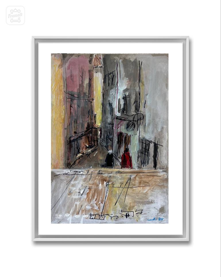 Original Expressionism Cities Painting by Peter Crestani