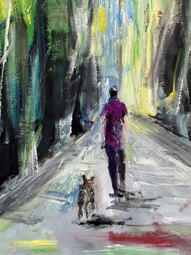 Original Impressionism Dogs Painting by Peter Crestani