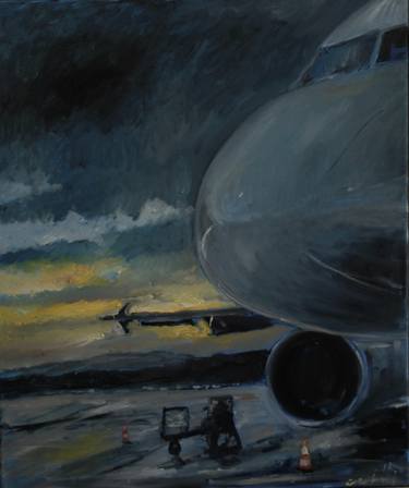 Print of Airplane Paintings by Peter Crestani