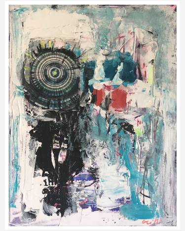 Original Abstract Expressionism Abstract Collage by Peter Crestani