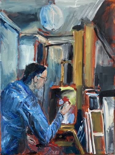 Original Figurative Interiors Paintings by Peter Crestani