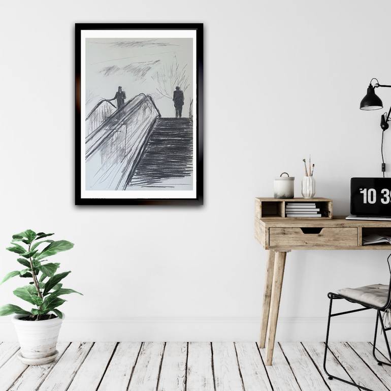 Original Figurative People Drawing by Peter Crestani