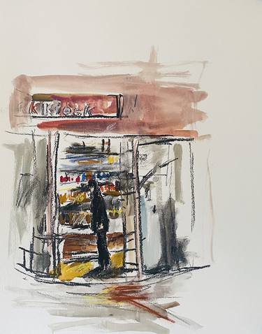 Original Figurative Cities Drawings by Peter Crestani