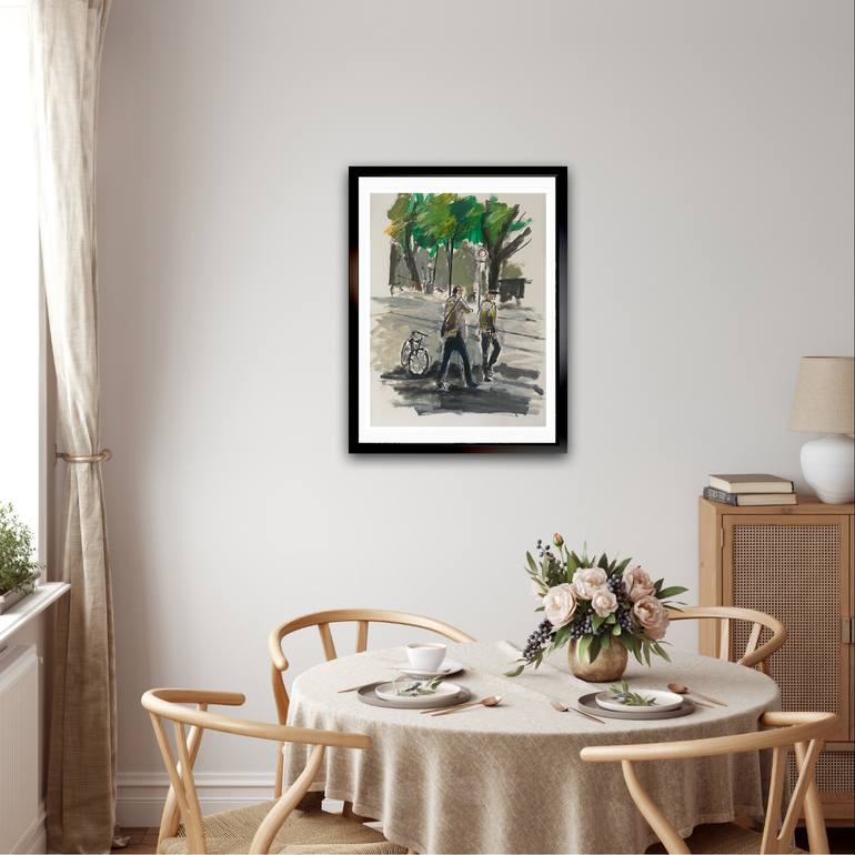 Original Figurative Cities Painting by Peter Crestani