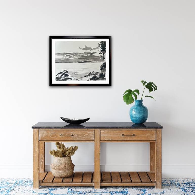 Original Seascape Drawing by Peter Crestani