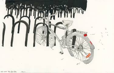 Print of Figurative Bicycle Paintings by Mirjam Palosaari Eladhari