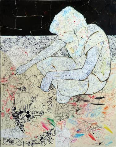 Original Figurative Children Collage by Lorant Agoston