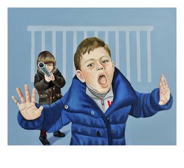 Original Figurative Children Paintings by Kalli Kastori