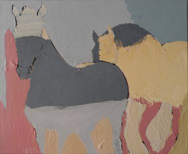 Original Abstract Expressionism Horse Paintings by Laurence Poitrin