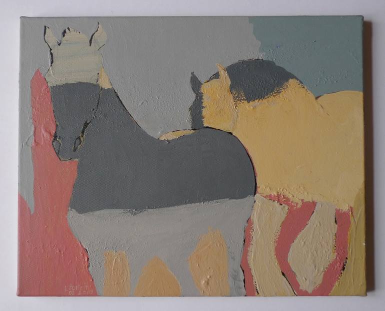 Original Abstract Expressionism Horse Painting by Laurence Poitrin