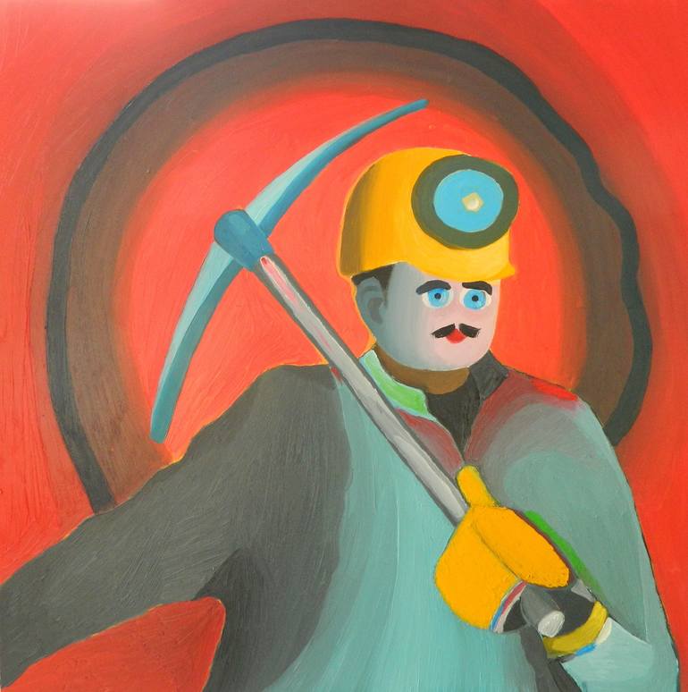 Miner Painting by Moma Bjekovic | Saatchi Art