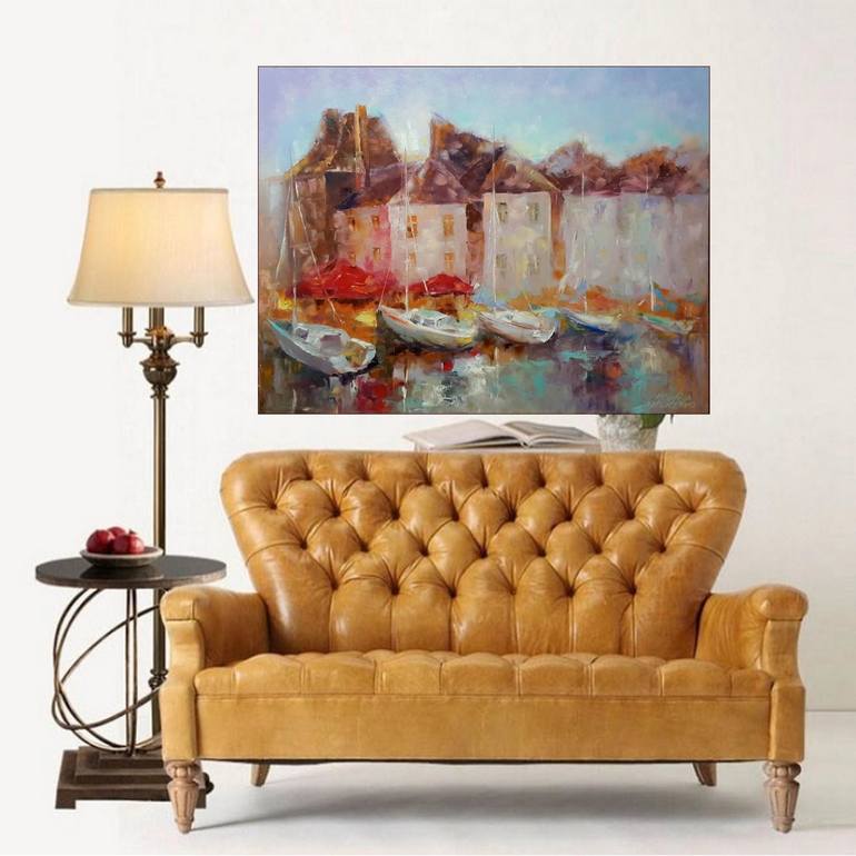 Original Impressionism Architecture Painting by Kseniya Kovalenko