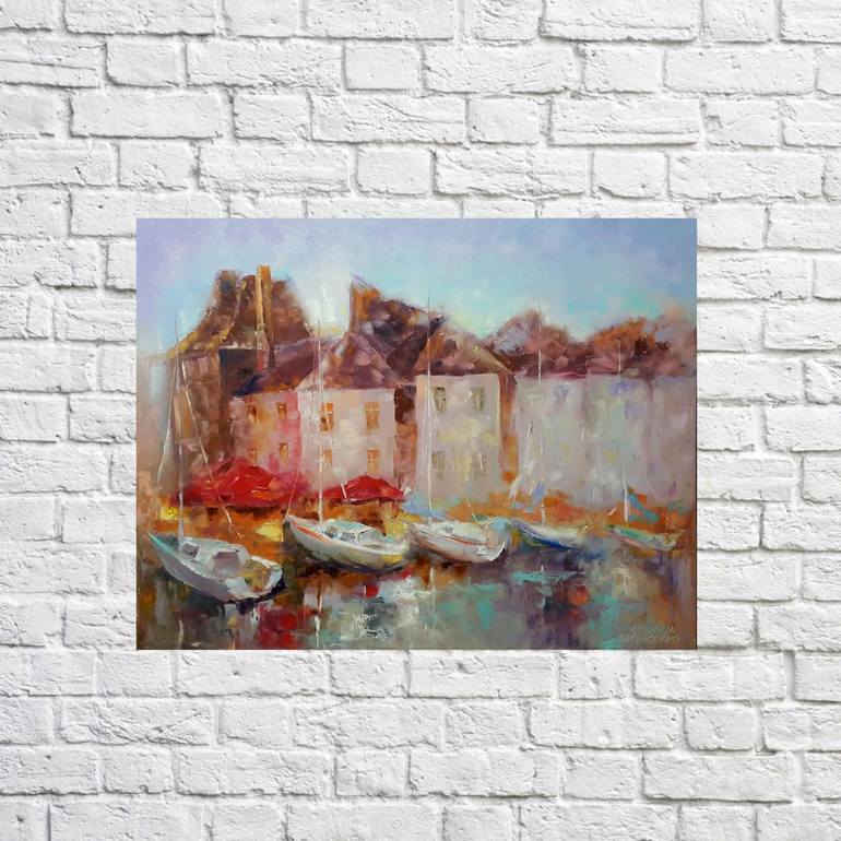 Original Impressionism Architecture Painting by Kseniya Kovalenko