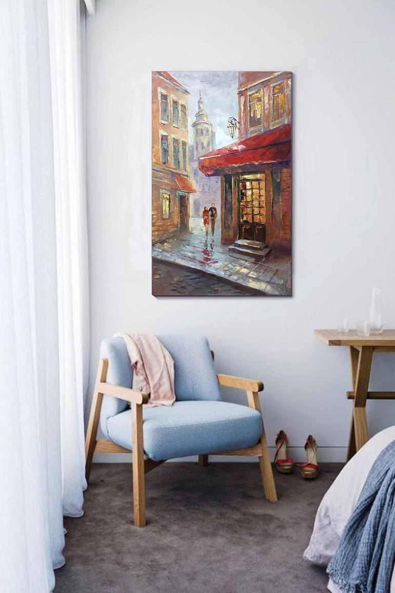 Original Impressionism Architecture Painting by Kseniya Kovalenko