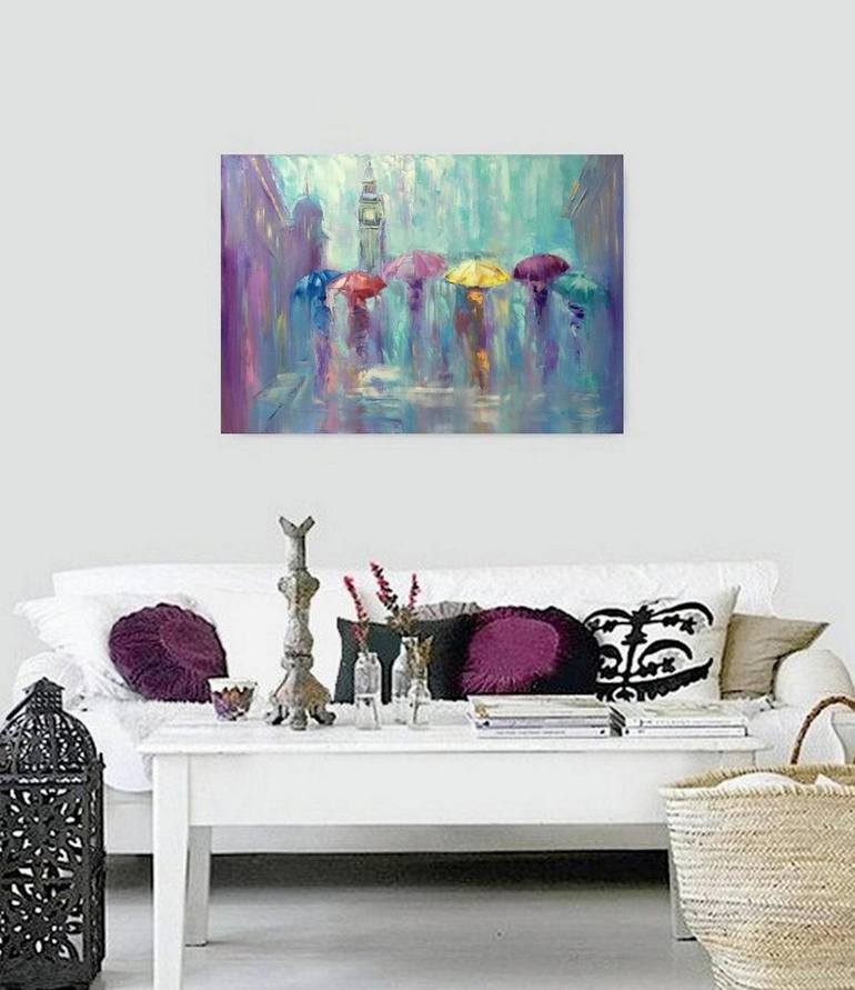 Original Abstract Architecture Painting by Kseniya Kovalenko