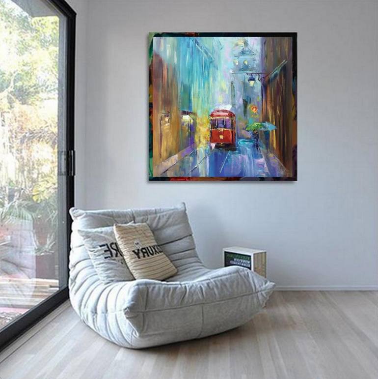 Original Abstract Architecture Painting by Kseniya Kovalenko