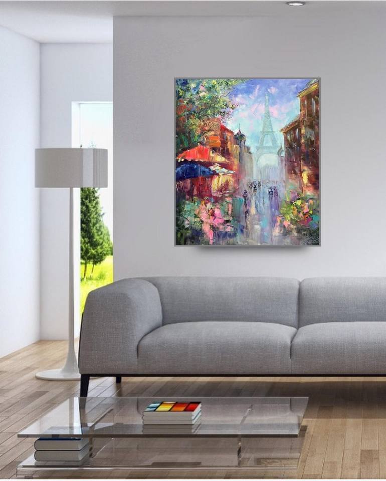 Original Abstract Architecture Painting by Kseniya Kovalenko