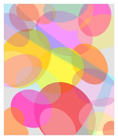 Abstract rainbow of emotions red, pink, yellow, turquoise, blue color art modern - Limited Edition of 50 thumb