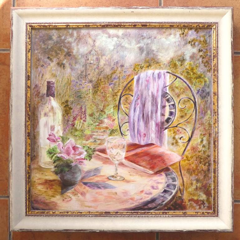 Original Impressionism Garden Painting by Rebecca Pells