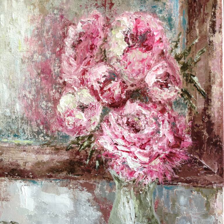 Original Impressionism Floral Painting by Rebecca Pells