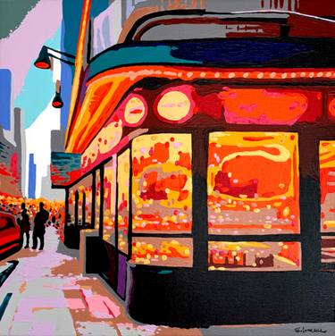 Original Pop Art Cities Paintings by Eileen Lunecke