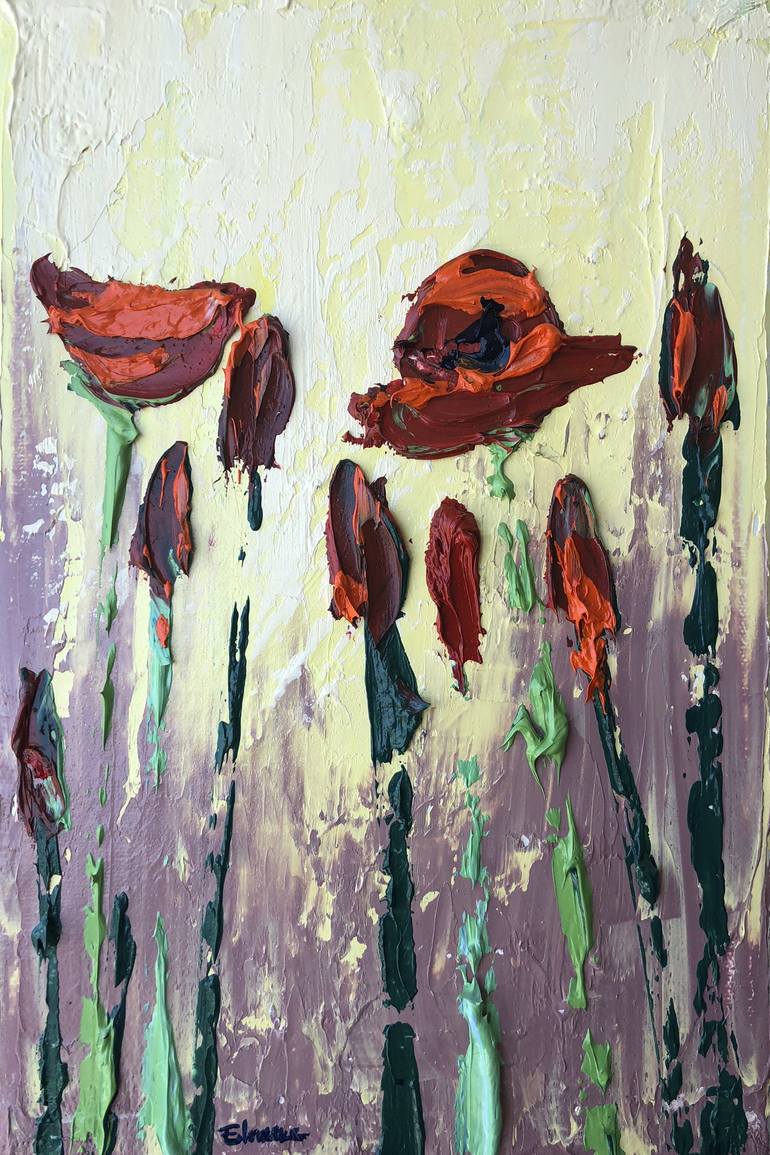 Original Figurative Floral Painting by Eileen Lunecke