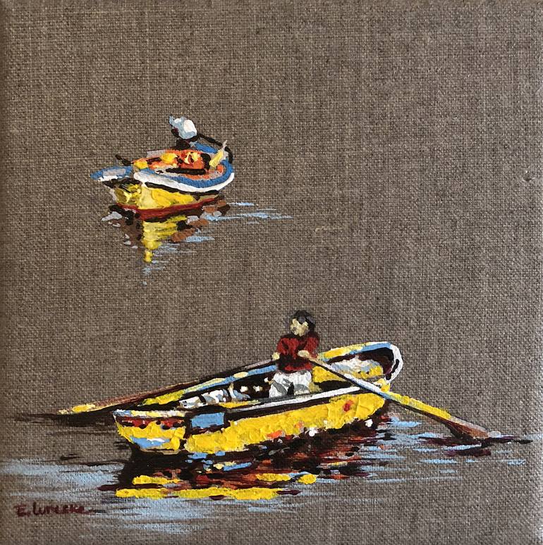 Original Boat Painting by Eileen Lunecke