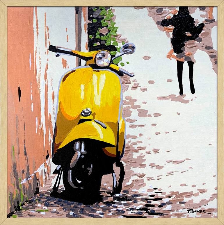 Original Motorcycle Painting by Eileen Lunecke