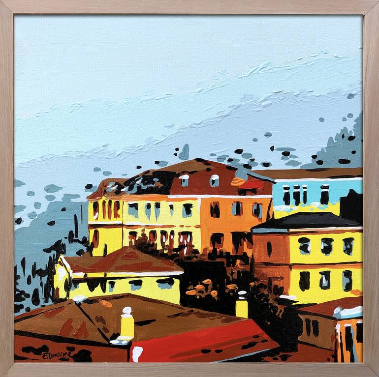 Original Modern Architecture Painting by Eileen Lunecke