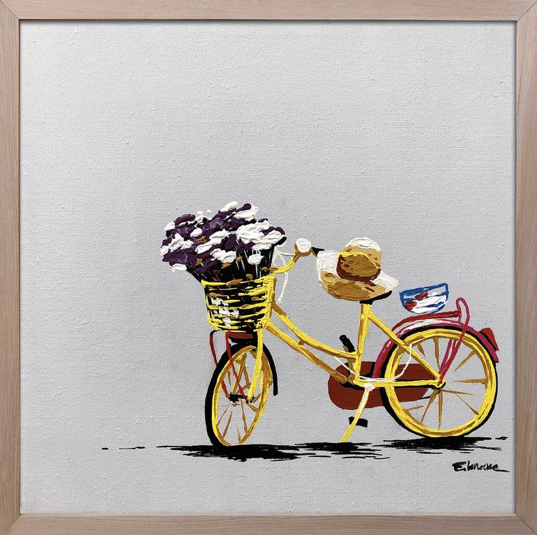 Original Fine Art Bicycle Painting by Eileen Lunecke