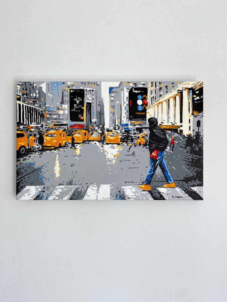 Original Pop Art Cities Painting by Eileen Lunecke