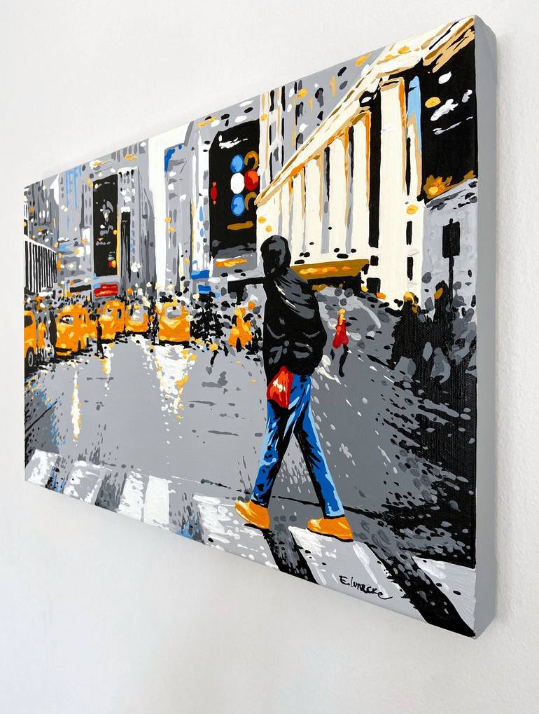 Original Pop Art Cities Painting by Eileen Lunecke