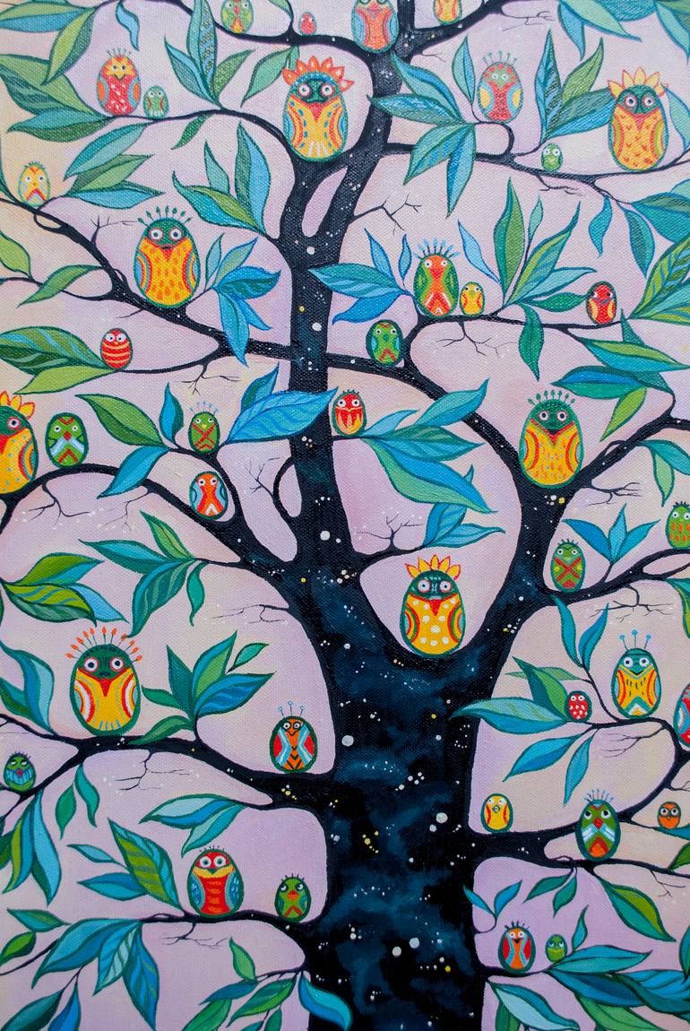 Original Fine Art Tree Painting by Aleksandra Paranchenko