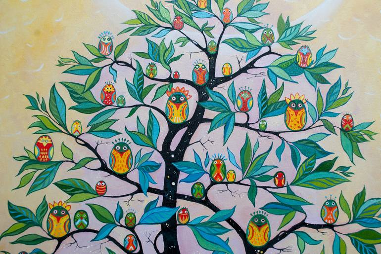 Original Fine Art Tree Painting by Aleksandra Paranchenko