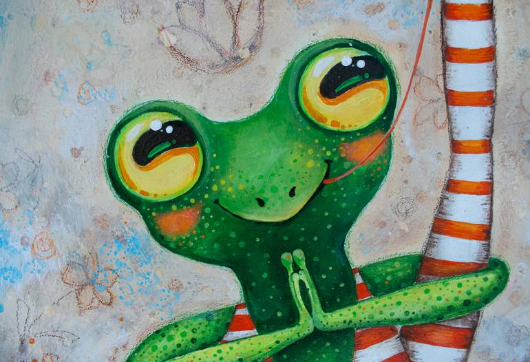 Original Art Deco Animal Painting by Aleksandra Paranchenko