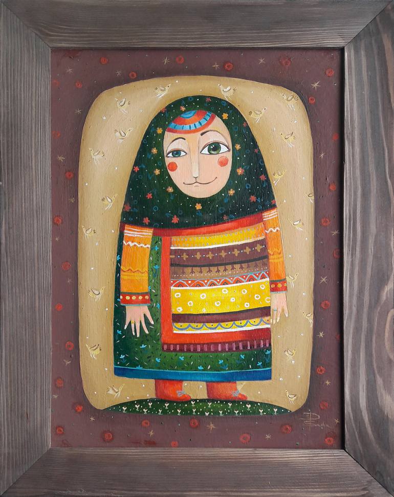 Original Folk People Painting by Aleksandra Paranchenko