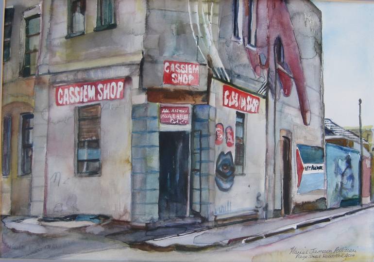Corner Shop Page street Woodstock Painting by Harriet Jameson