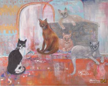 Original Cats Paintings by Harriet Jameson Pellizzari