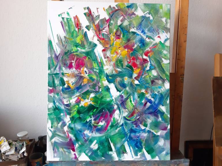 Original Abstract Painting by Laszlo Sallay