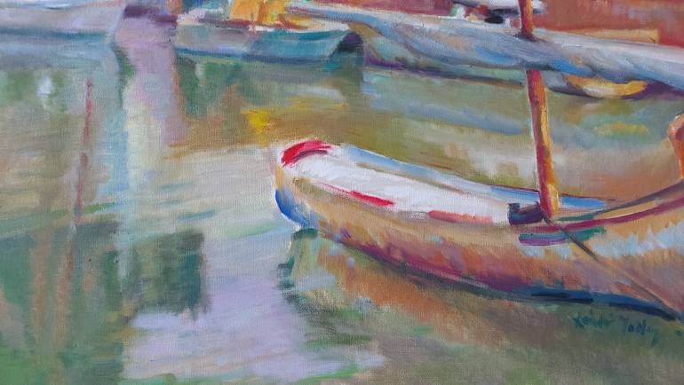 Original Impressionism Landscape Painting by Laszlo Sallay