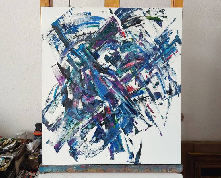 Original Abstract Painting by Laszlo Sallay