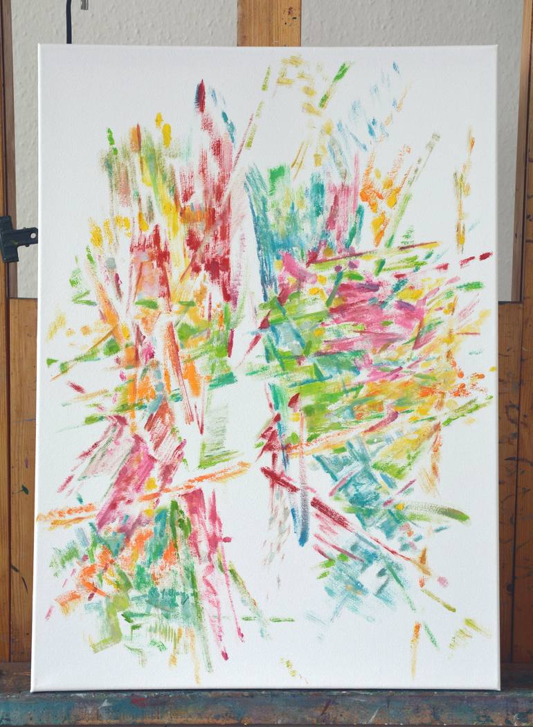 Original Abstract Expressionism Abstract Painting by Laszlo Sallay